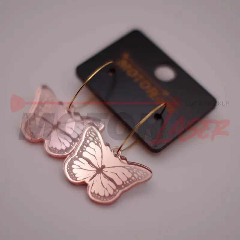Mariposa Rosada Acrílico (aros)