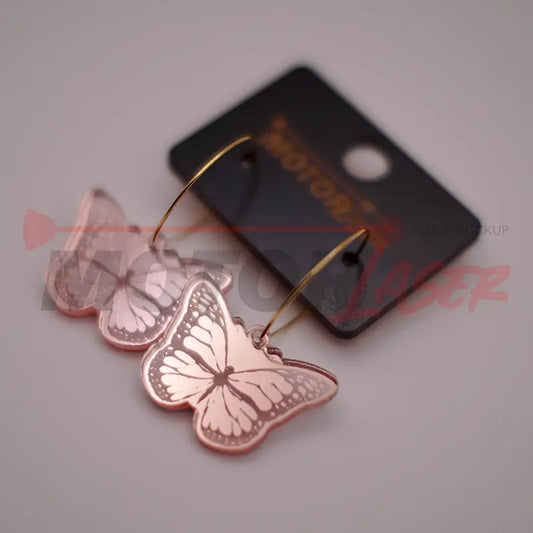 Mariposa Rosada Acrílico (aros)